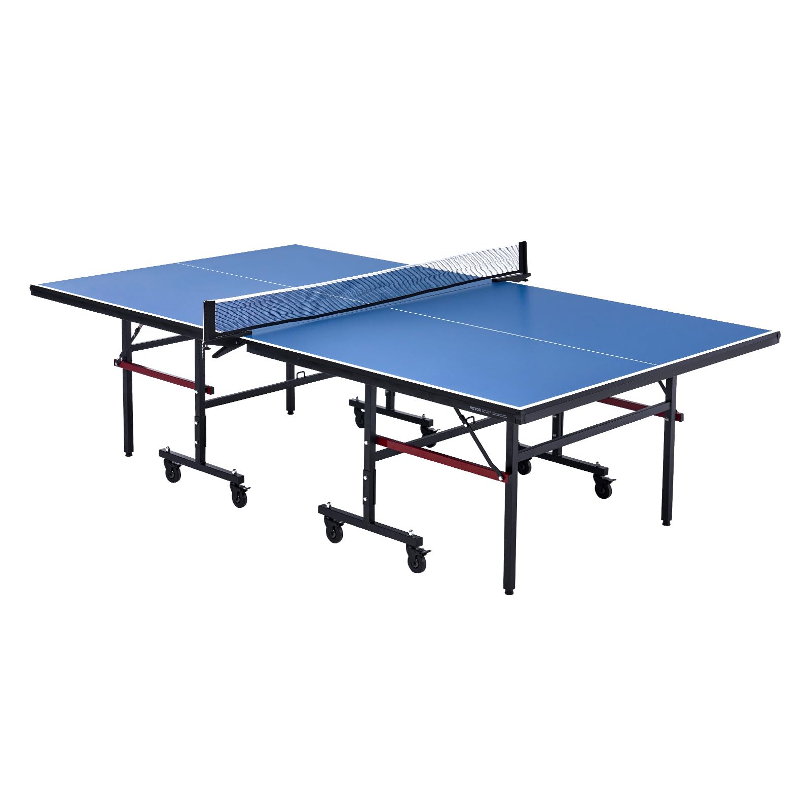 VEVOR Table de ping-pong pliable MDF 18 mm avec filet à serrage rapide et roues verrouillables