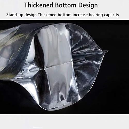 Miniatura 9 de 100 bolsas resellables a prueba de olores con ventana frontal transparente, con cierre de cremallera, bolsas de papel de aluminio de Mylar para