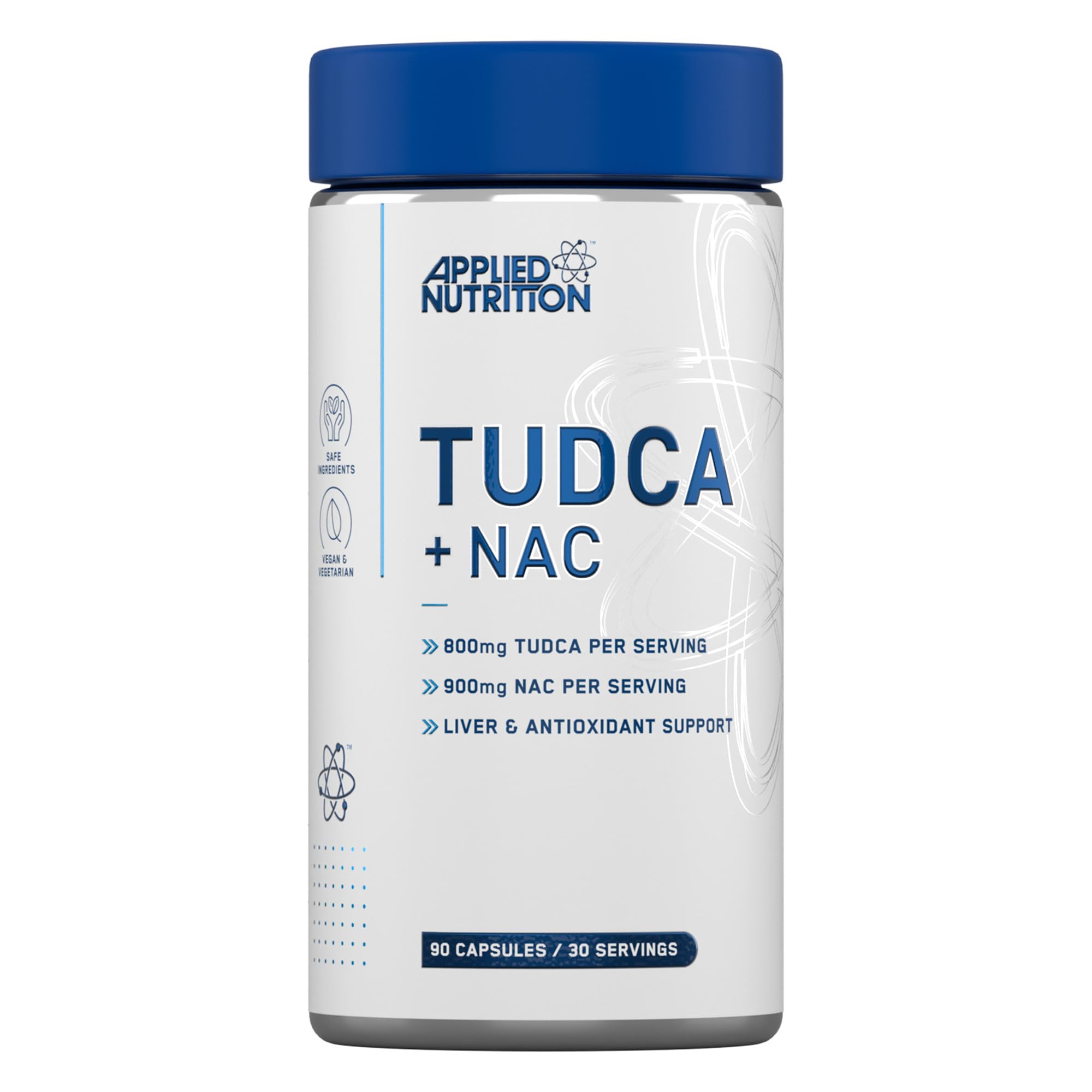 Applied Nutrition TUDCA + NAC Capsules - Tauroursodeoxycholic Acid, Liver Support Supplement Enhances Bile Production, Boosts Digestion and Immune System Support (90 Capsules - 30 Servings)