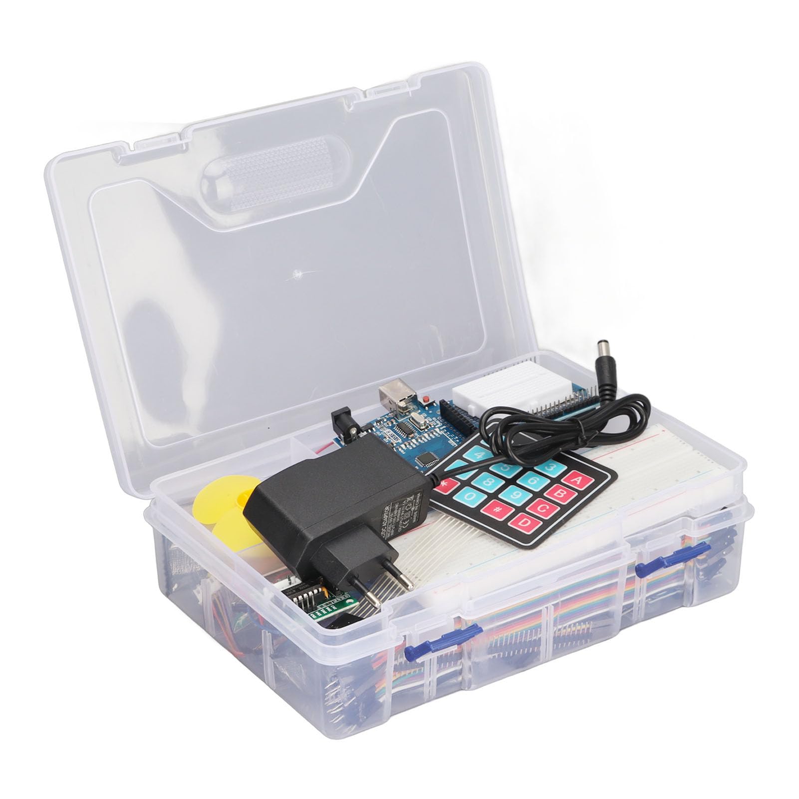 FTVOGUE Kit de Componentes Electrónicos Kit de Inicio de Electrónica de Plástico ABS con Placa de Pruebas Juego de Sensores de Resistencia de Condensador LED Colorido para Proyectos de Aprendizaje