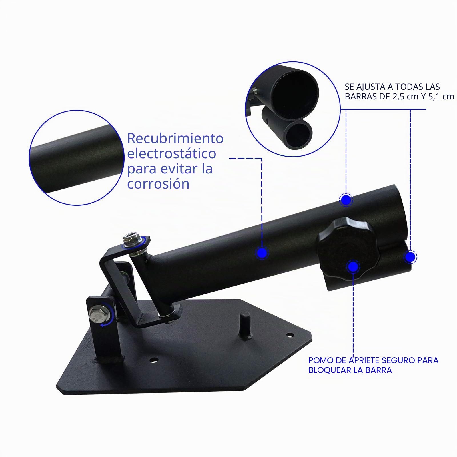 MARSAFIT Barra portátil Landmine Base, accesorio de fila de barra en T de lujo, accesorio de mina terrestre para barra se adapta a barras estándar de 1 pulgada y 2 pulgadas