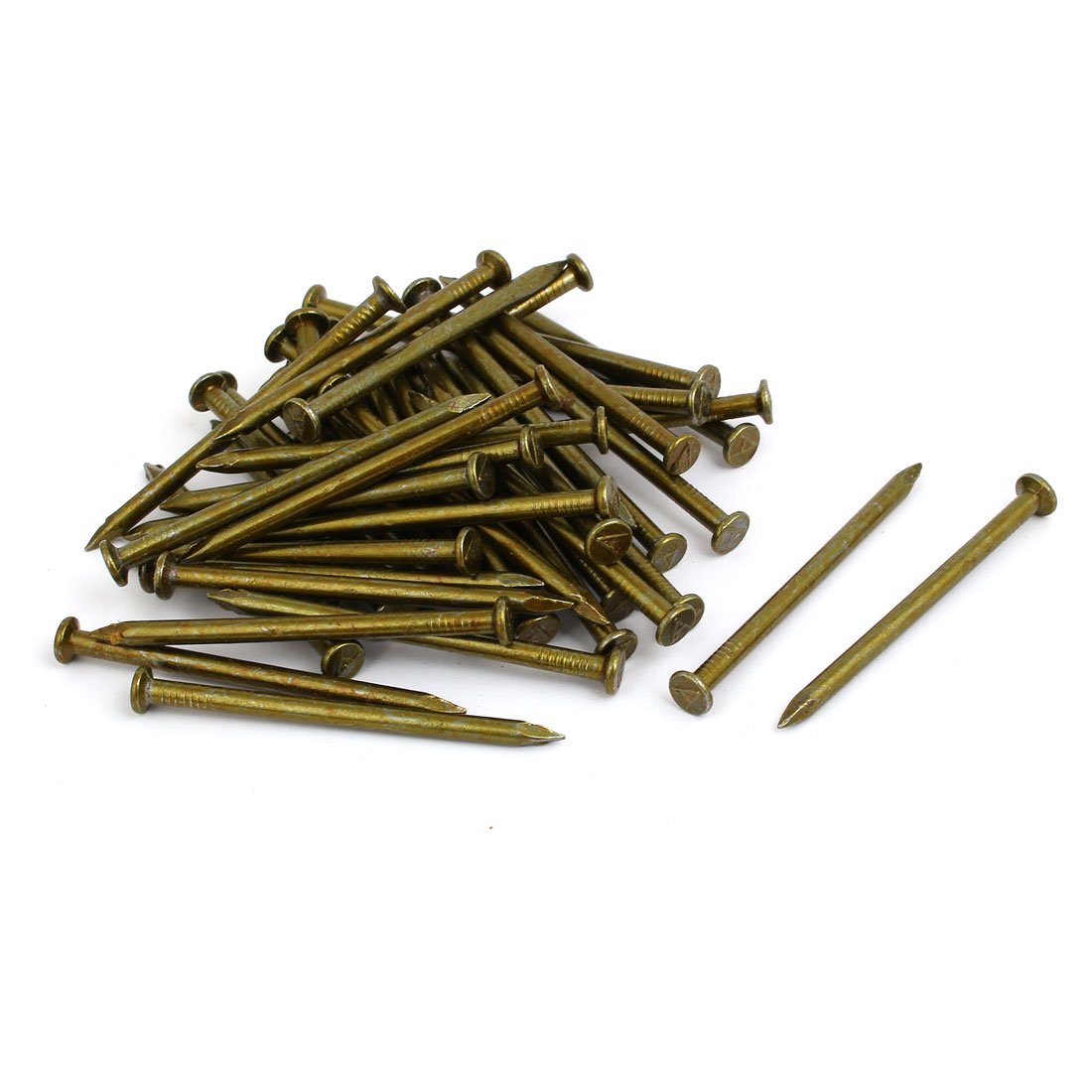 Aexit Fiber Concrete fastener Cement Wall Steel Point Tip Wire Nails 4mmx70mm 100PCS Model:23as34qo214