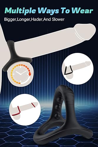 Miniatura 2 de Juego de anillos de silicona para el pene con 7 tamaños diferentes para mejorar la erección, juguete sexual para hombres más fuertes de larga