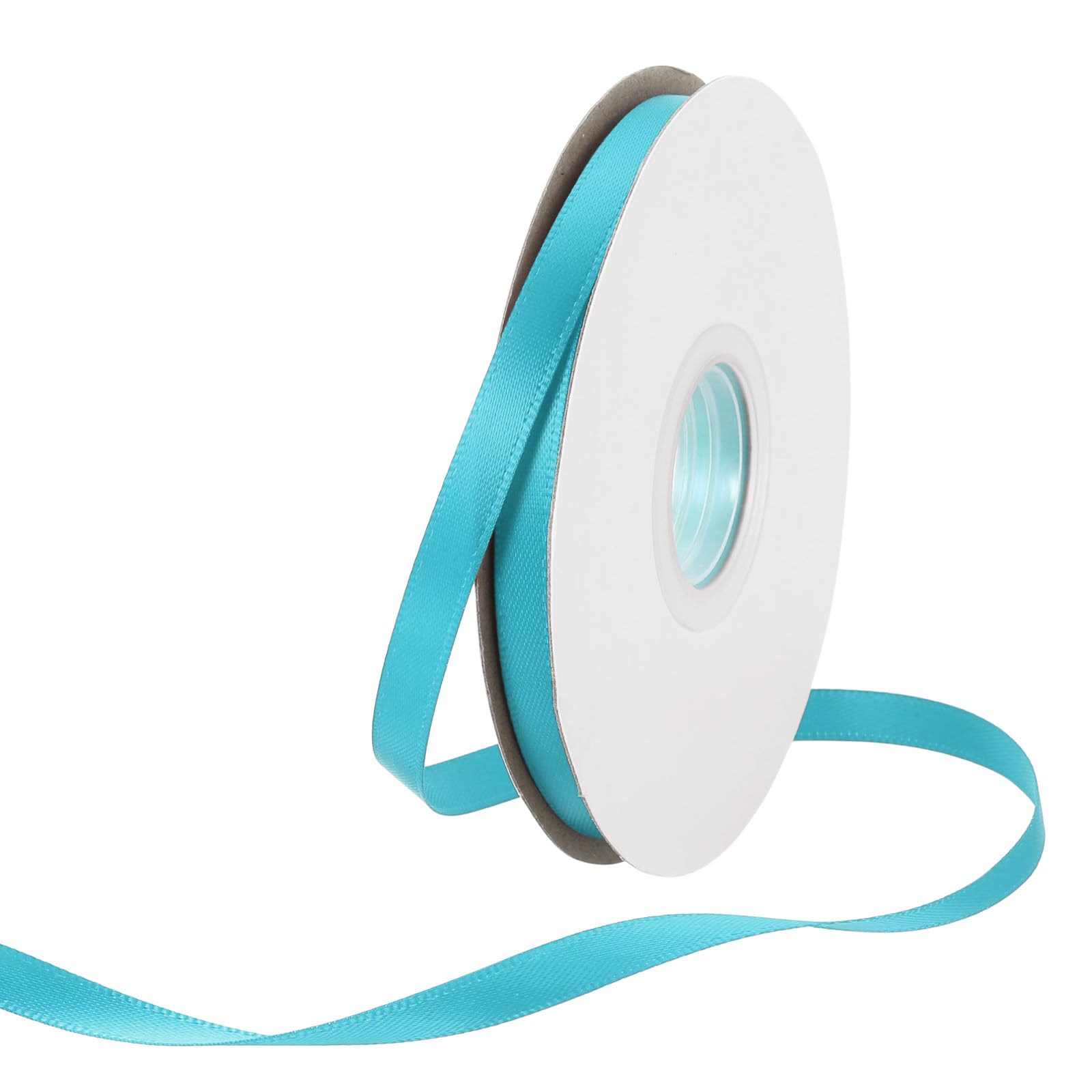 Rebower 6mm Satin Ribbon 23m Thick Double Face Grosgrain Silk Ribbon, [for Gift Wrapping, Hair Bows, Wedding, Cake, Flower] - 25 Yard/75ft/ Sky Blue