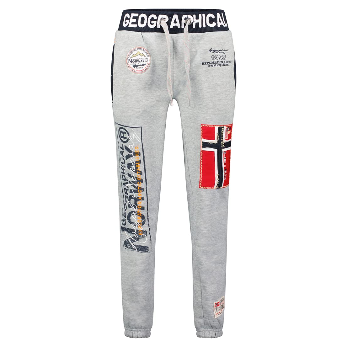 GEO NORWAY MYER Lady - Pantalones Jogging Mujer - Pantalones Deportivos Deporte Fitness Cómoda Cintura Elástica Cordon Correr Casual - Bolsillos Yoga Mujer Algodón Poliéster