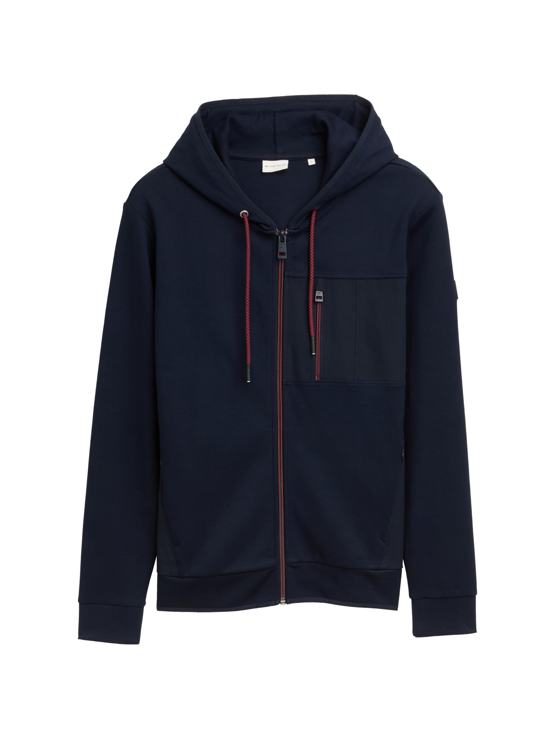 Tom Tailor Herren 1047831 Hoodie Sweatjacke mit Brusttasche (1er Pack)