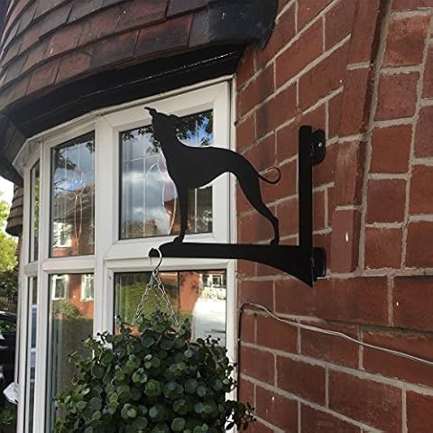 Made O' Metal Pet Whippet Dog Stylish Modern Hanging Basket Bracket Hanger Cover
