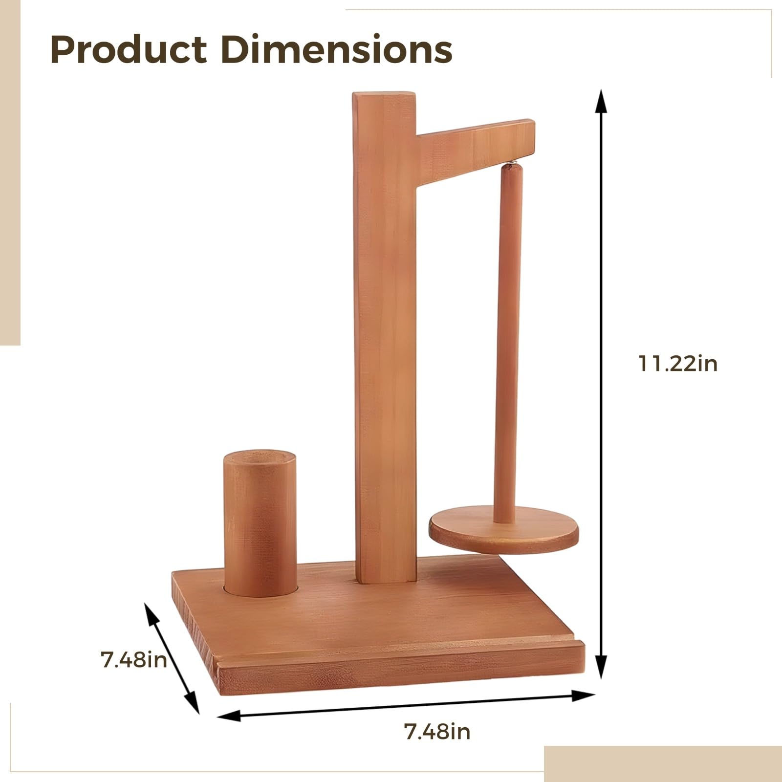 Generisch Drewniany uchwyt na przędzę z uchwytem na telefon komórkowy, uchwyt na piłkę przędzy, spinner dla miłośników robienia na drutach, 28,5 cm x 19 cm