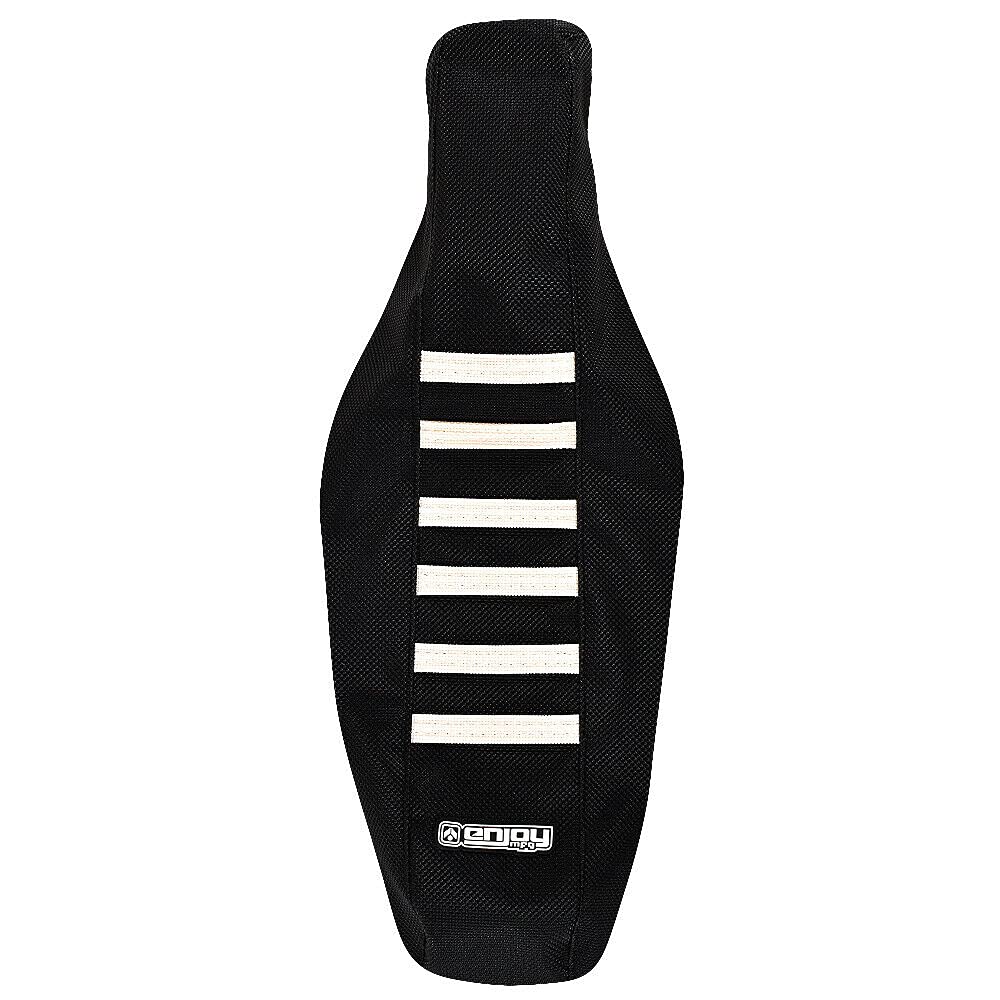 Enjoy Mfg Seat Cover - Compatible Fit for 2017-2022 Husqvarna TC 65 - #156 (All Black/White Ribs)