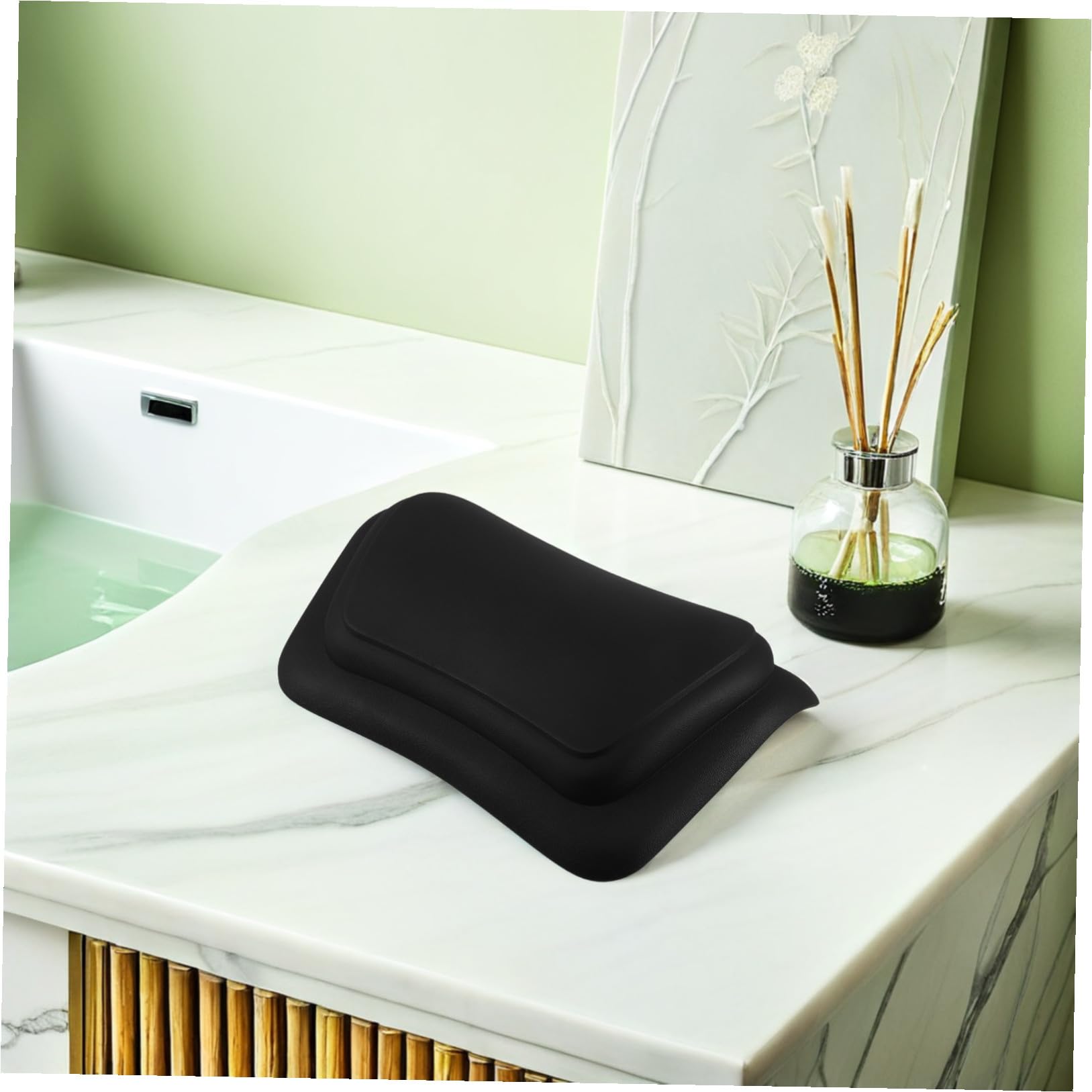 Oreiller de Bain Ergonomique en Polyuréthane avec Ventouses Antidérapantes, Coussin de Spa pour Soutien Nuque et Dos, Accessoire de Bain Confortable pour Spa et Bassin