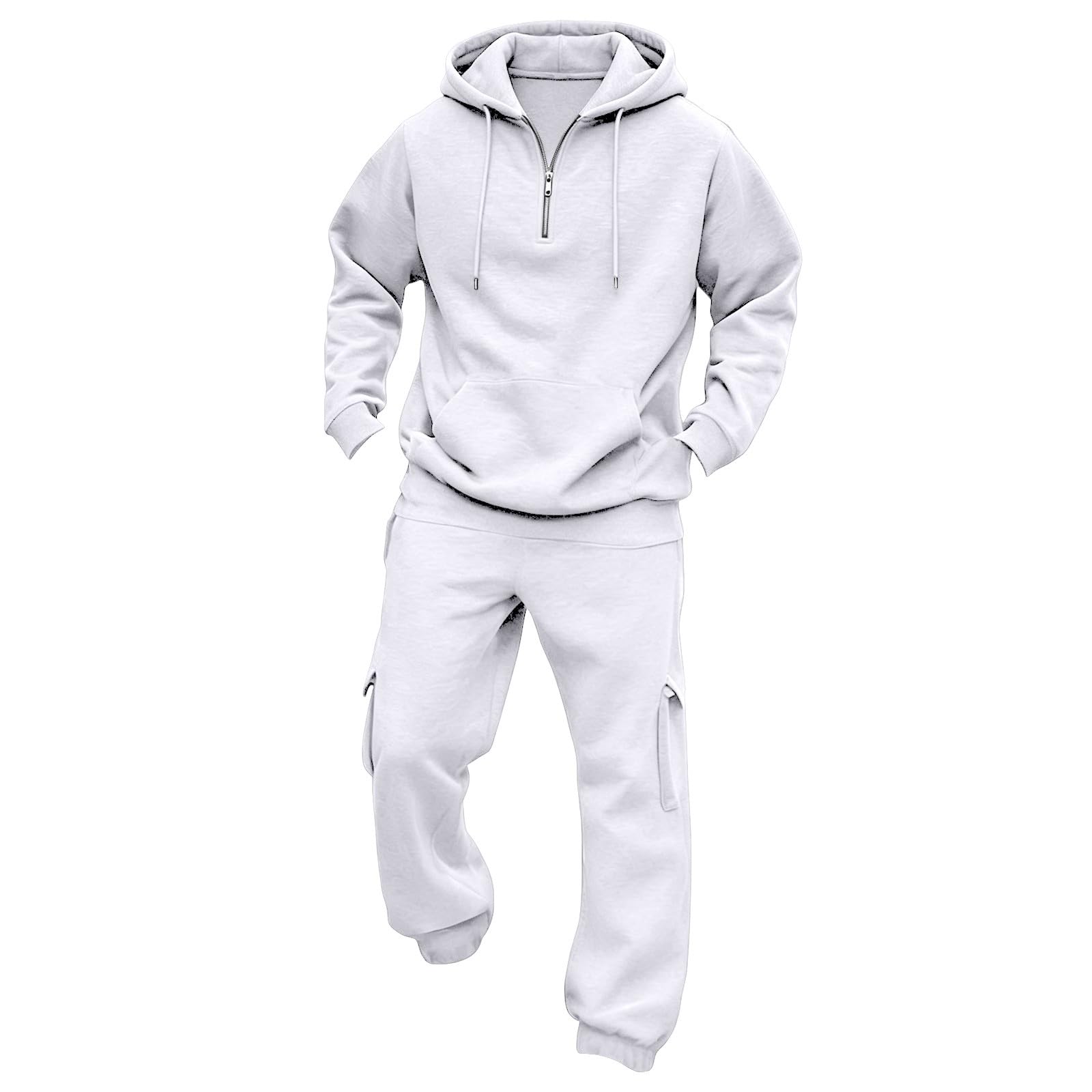 Conjunto de chándal para hombre Sudaderas 1/4 con capucha y pantalón