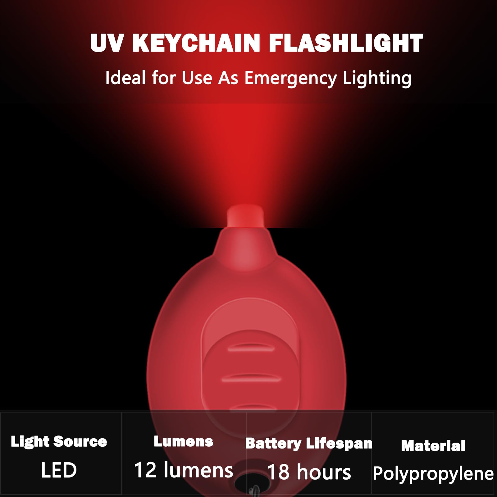 Daemson Mini LED Red Light Keychain Flashlight, Small Keychain Flashlights 12 Lumen Portable Pocket Flashlight, Ultra Bright Micro LED Flashlight Red Light Flashlight with Red Shell (6PCS)