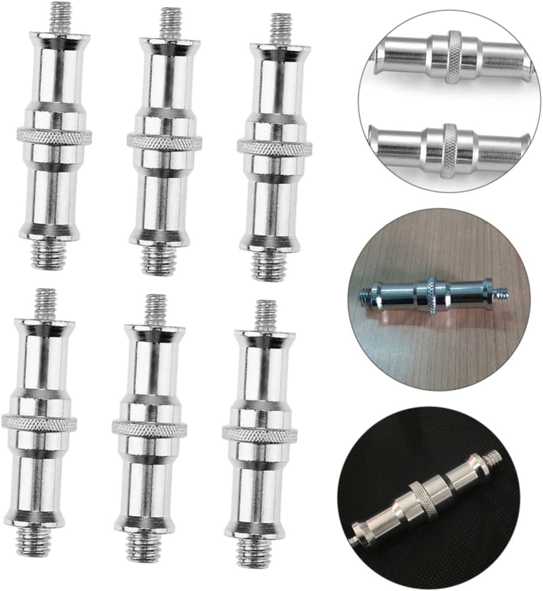 6pcs Tripod Screw Converter to Threaded Screw Adapters Spigot Studs for Light Stand