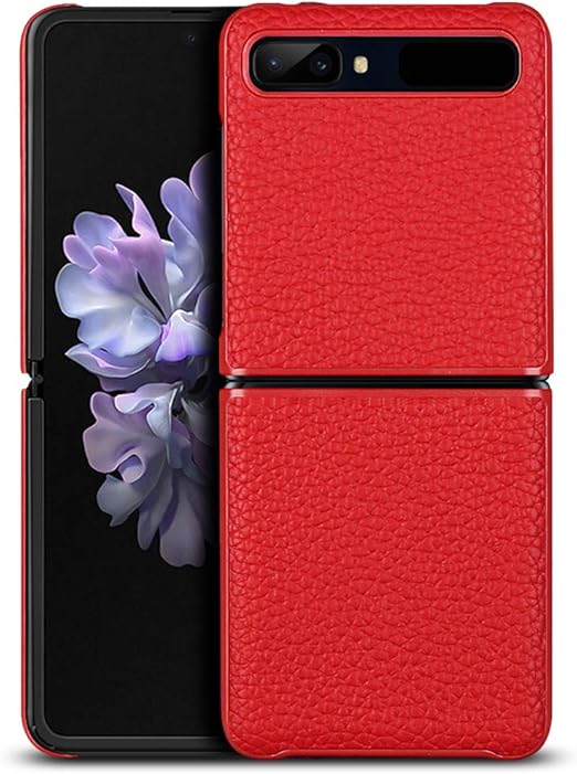 Amazon Com Icovercase Ultra Thin Designed For Samsung Galaxy Z Flip Genuine Leather Case Red Amazon Com Icovercase Ultra Thin Designed For Samsung Galaxy Z Flip Genuine Leather Case Red