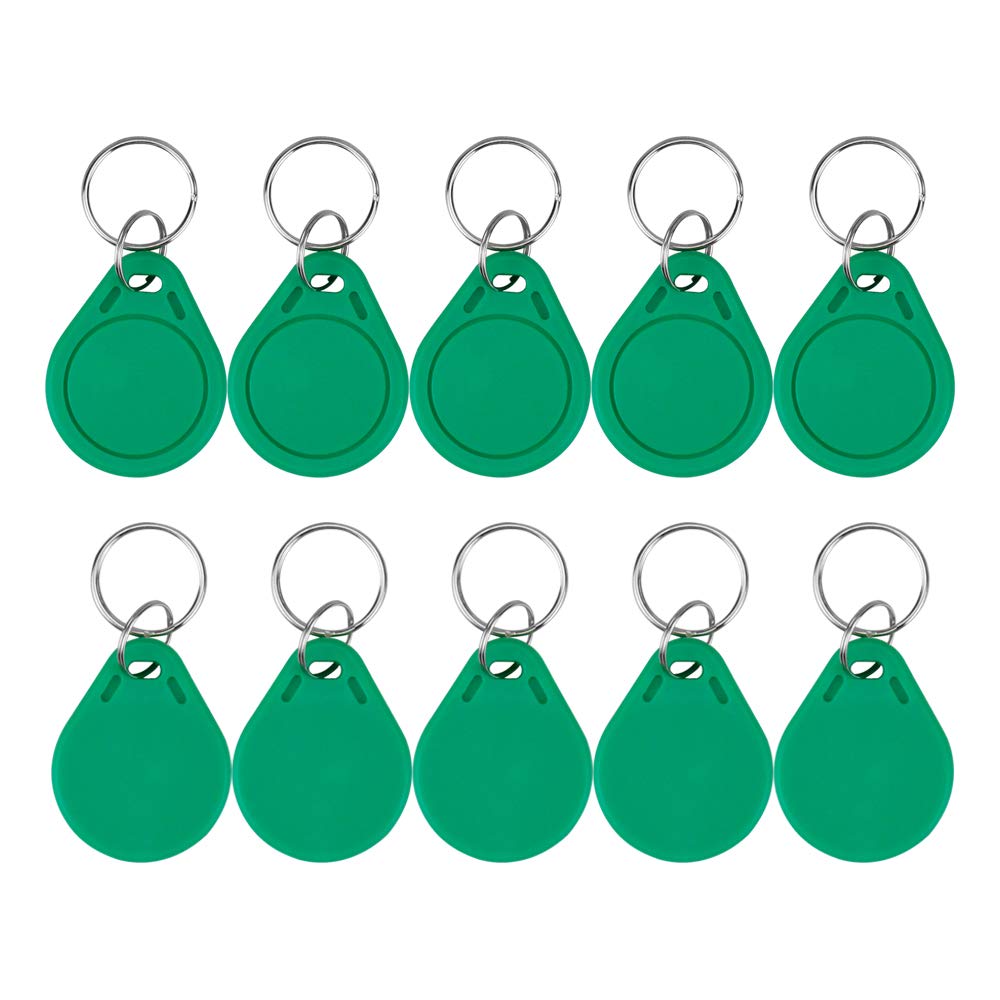 13.56MHz RFID Keyfobs Control de Acceso MF 1k Llaveros NFC (Paquete de 100) Verde