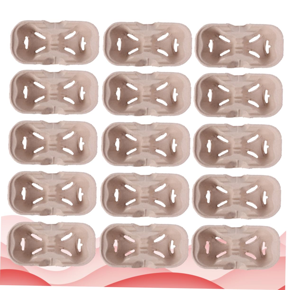 PRETYZOOM 20PCS Disposable Paper Pulp Drink Carrier Milk Tea Holder for Takeout Portable Cups Beverage Tray for Coffee