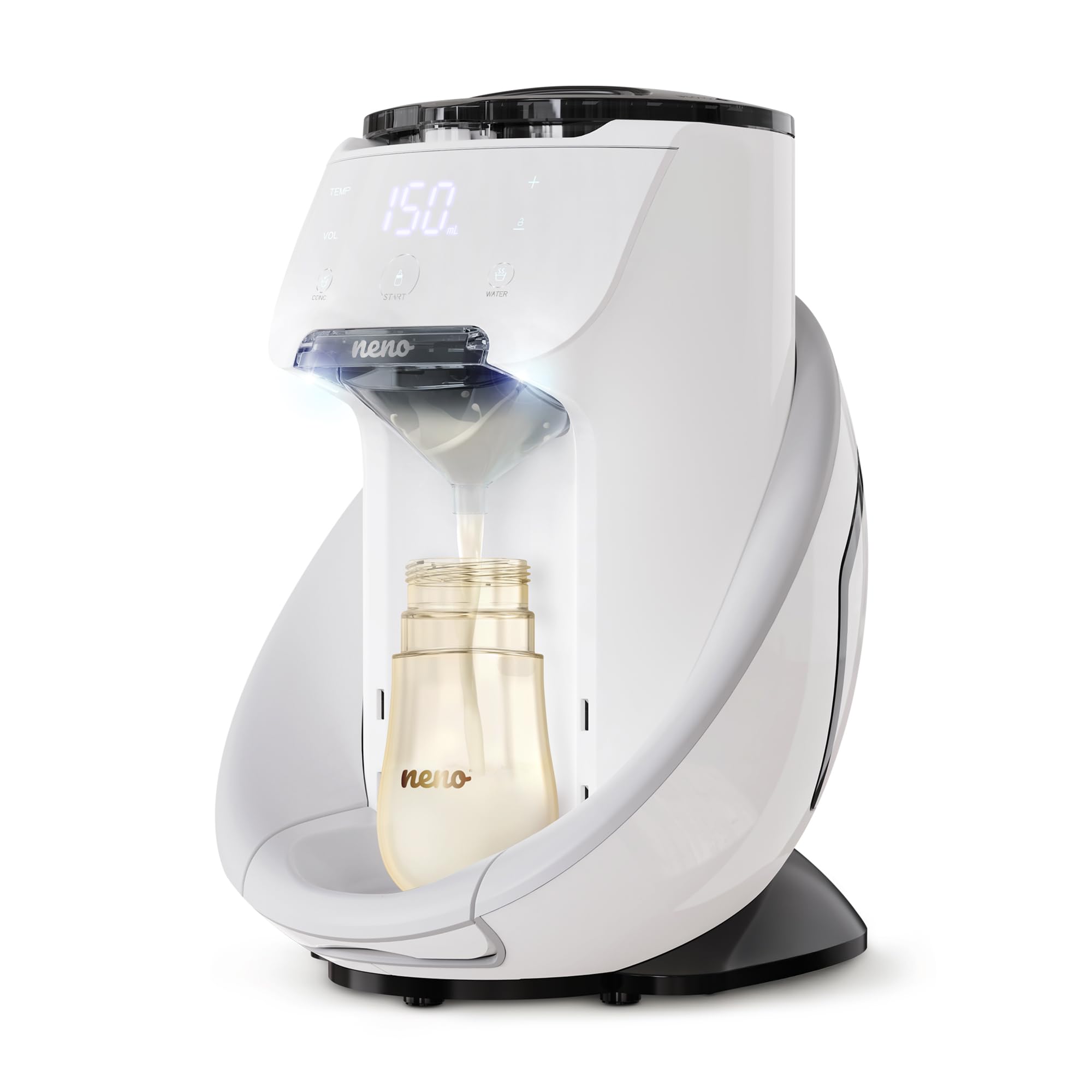Neno Primavera Flaschenzubereiter Baby - Automatische Zubereitung von Babynahrung - Milchpulver Automat mit Temperatureinstellung 35 bis 70 Grad - Kompatibel mit verschiedenen Flaschen