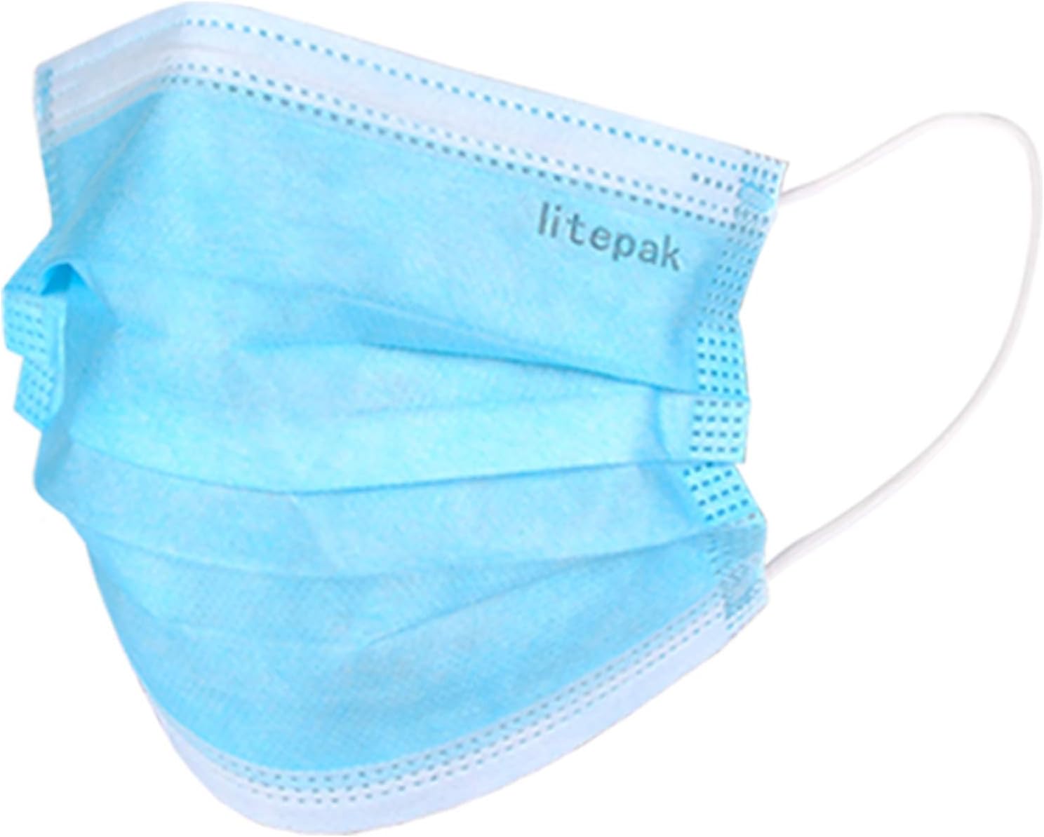 10,000 pcs Litepak Premium Disposable Face Mask SOFT 3ply Nose Wire - Blue