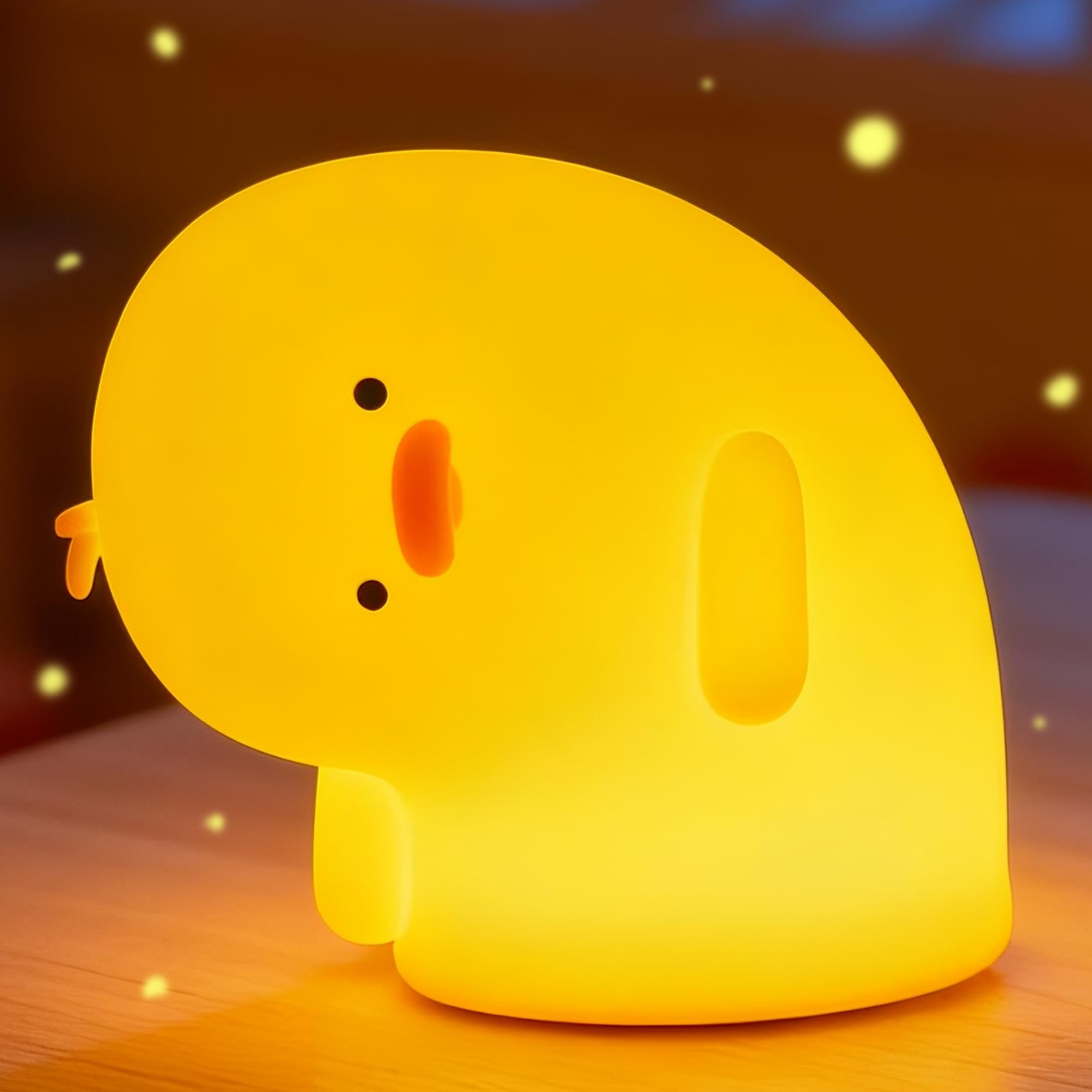 Okayera Duck Night Light, Why Duck Lamp Soft Silicone with Timer Dimmable, Rechargeable Nursery Bedside Bedroom Party Table Decor, Cute Gifts for Kid Baby Girl Boy Teen Friend Birthday Easter Xmas