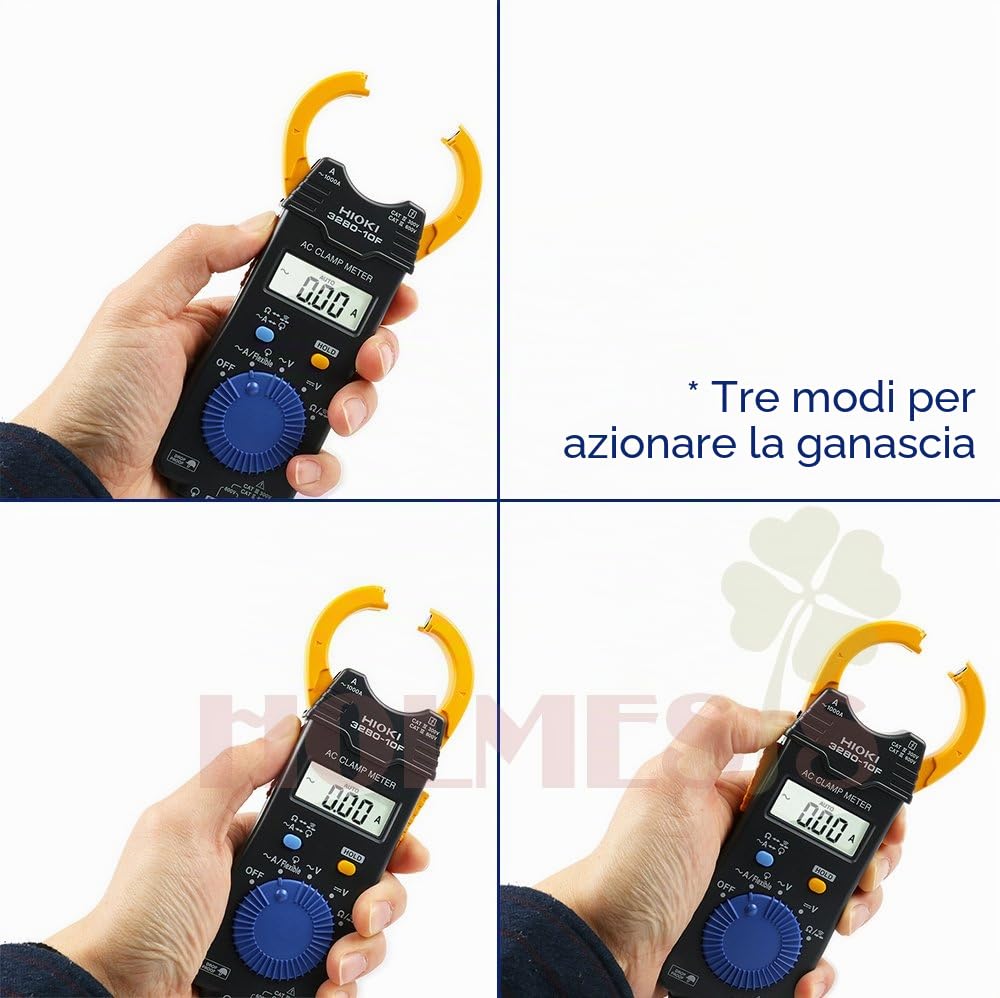 TORTOISE LOOK 3280-10F - Medidor de abrazadera de corriente CA con Amplio Rango de Temperatura de funcionamiento, Sensor Flexible aco