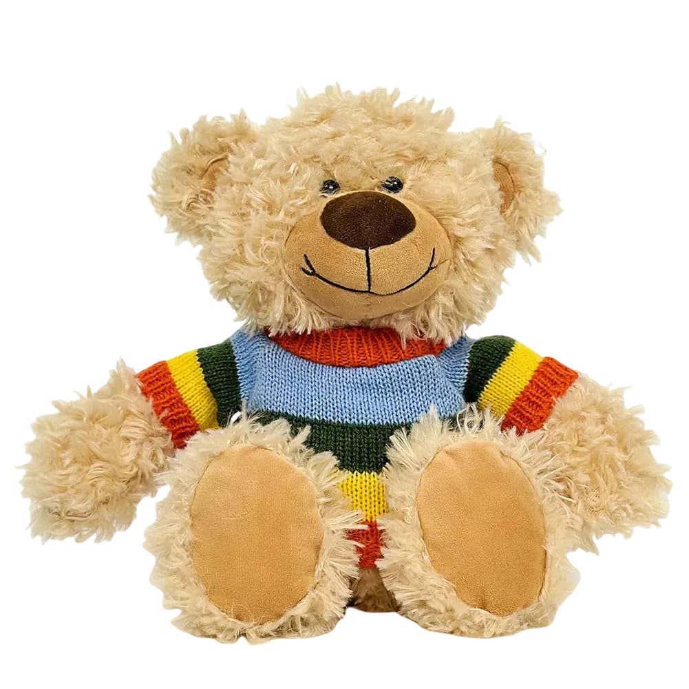 Gwxqybfe Plush Teddy Bear with Knitted Sweater (Red)