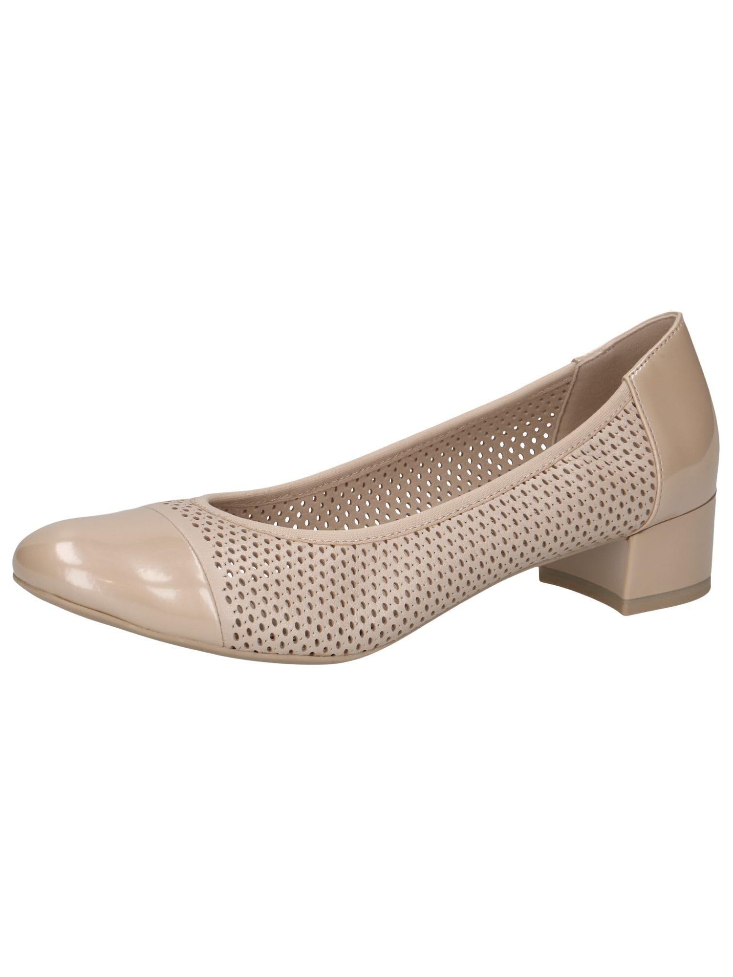 CAPRICE Damen Pumps mit Lochmuster Kleiner Absatz