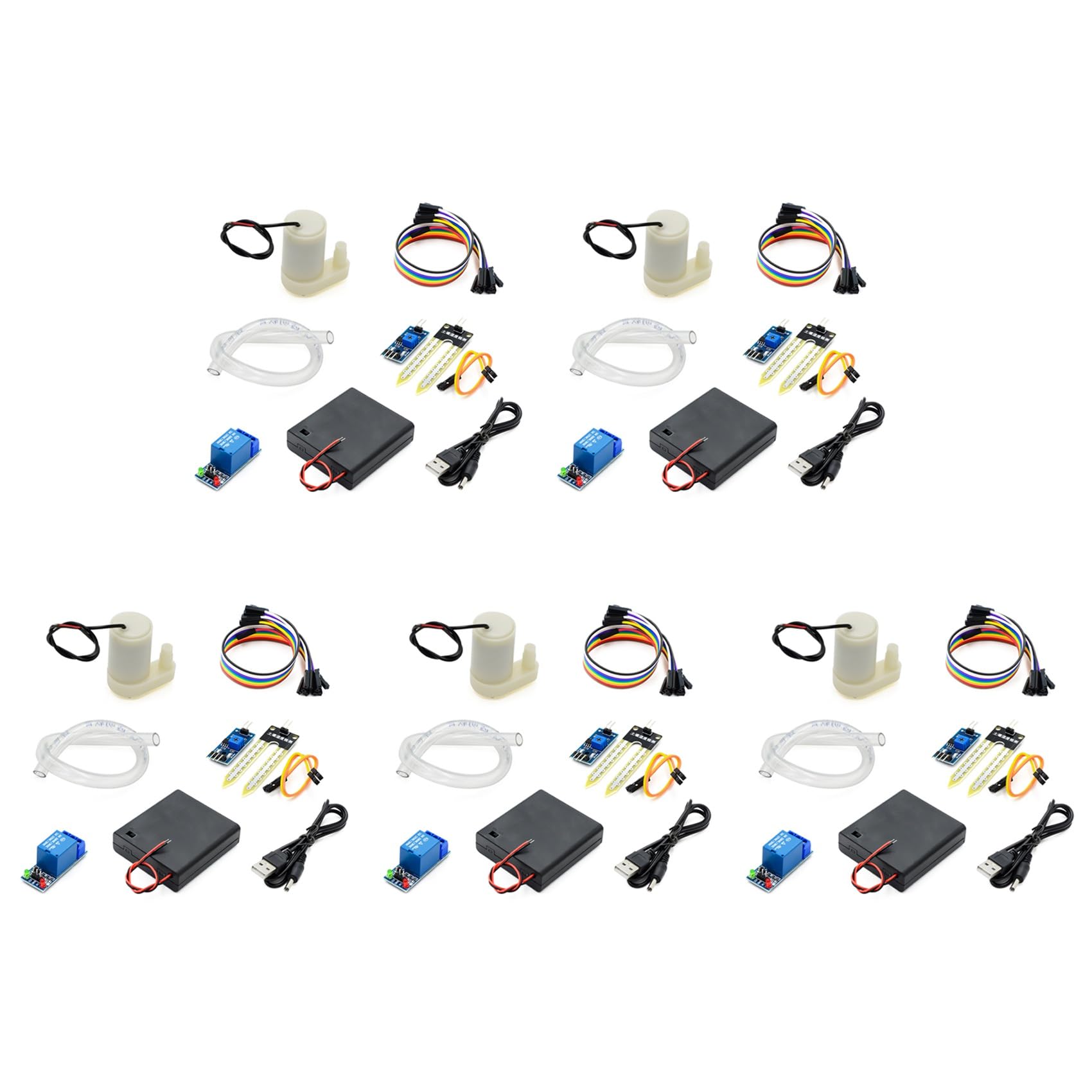Jnchdghwa As Shown 5Set Automatic Irrigation Diy Kit Water Pump Soil Moisture Detection Garden Drip Watering Watering Irrigation System