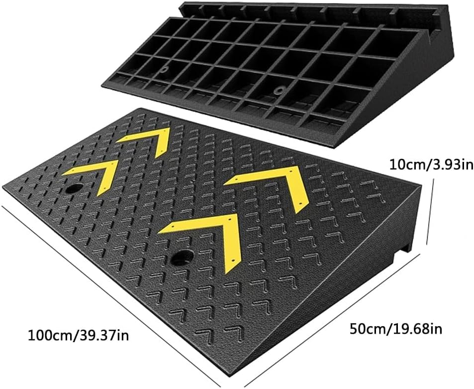 Rise Rubber Curb Ramp Kerb Ramp Heavy Duty Threshold Loading Hard Step Loading Ramps for Truck Warehouse Motorcycles Cars(39.4x19.7x3.9in)