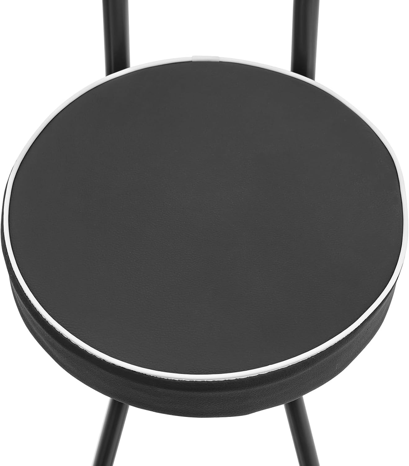 Juego de 2 taburetes plegables de 65 cm, apilables, altura regulable, marco de metal, acolchado, estable, ahorra espacio, para cocina, comedor, jardín, escuela, invitados (negro)