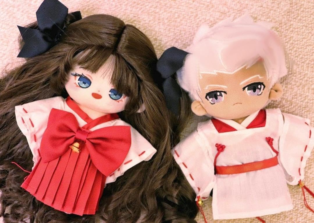 Amazon.co.jp: 20cm ぬいぐるみ服 狩衣 和服 着物 赤 白 婚礼 平安