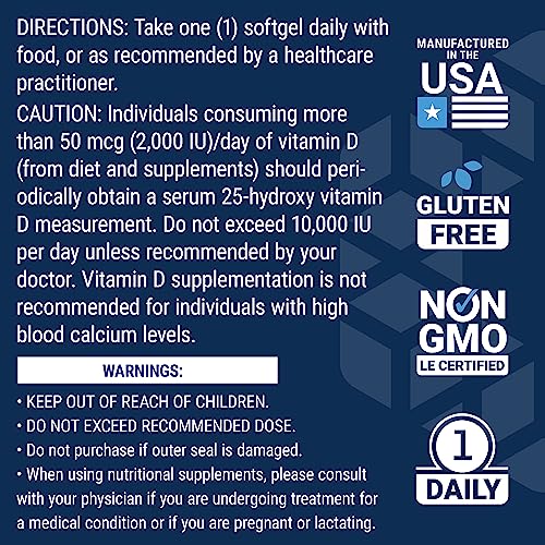 Life Extension Vitamin D3 175 mcg (7000 IU), Immune System Support, Bone Health, Brain Performance, Gluten-Free, Non-GMO, Once Daily, Two-Month Supply, 60 softgels - image 7