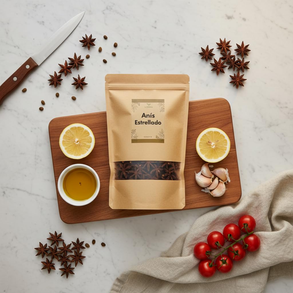 Anís Estrellado (Illicium verum) getrocknet lose 1000 g – für Kräutertees, 100% natürlich, ohne Zusätze – La Herbera
