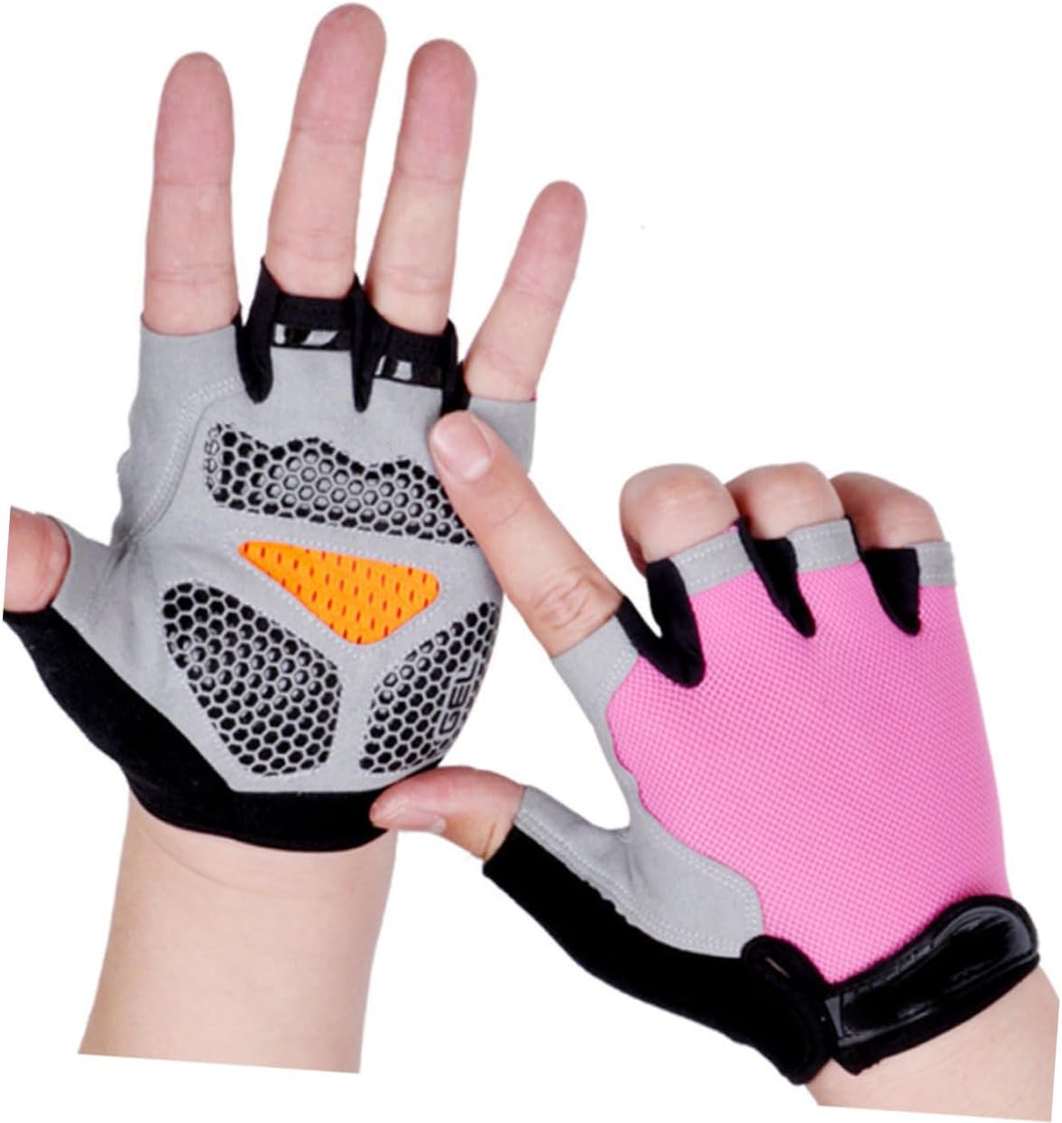Half Finger Gloves for Women Breathable Anti-Slip Outdoor Sports Gloves Lightweight Pink for Riding Size M