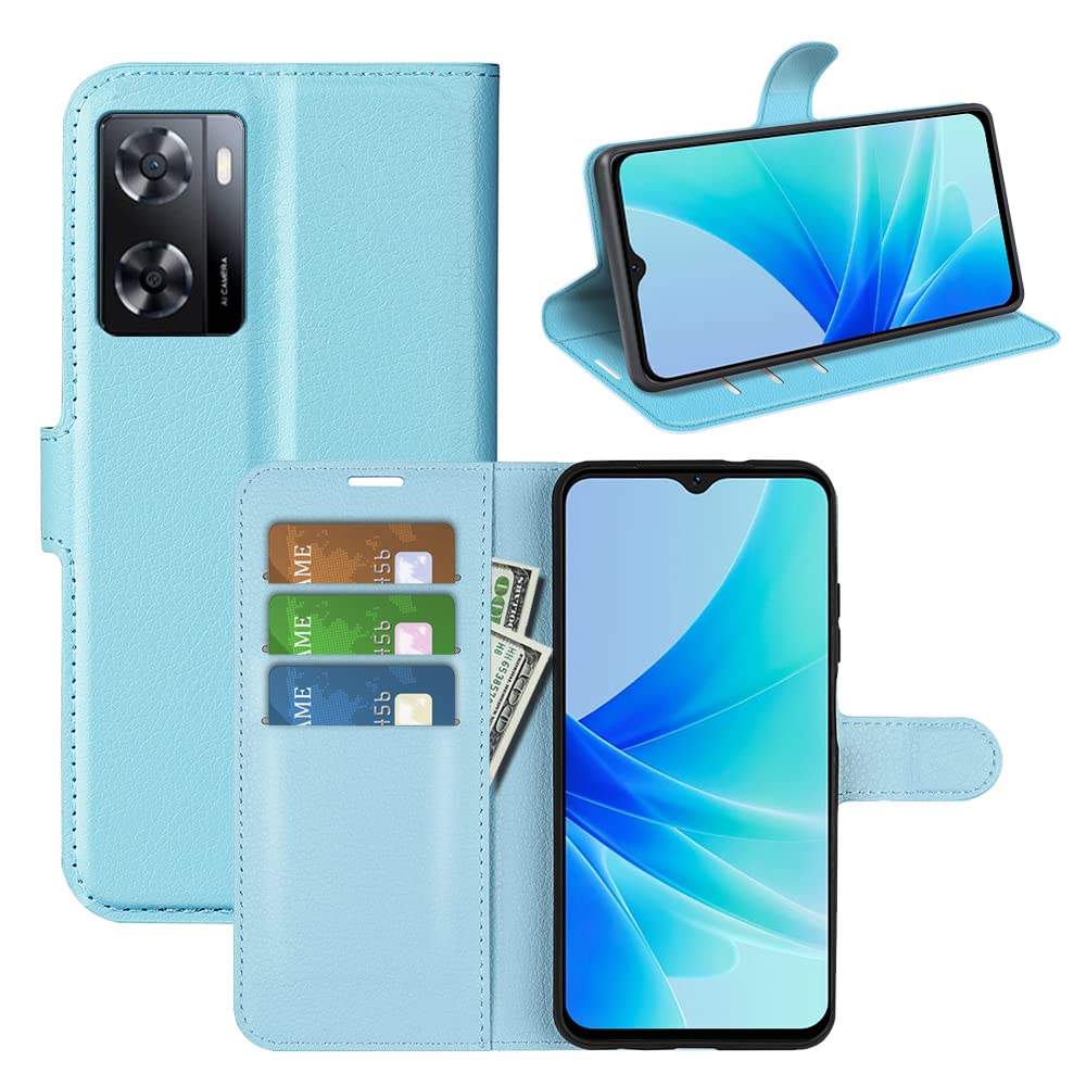 SEAHAI Cover per Oppo A58 4G, Ultra Sottile Custodia Premium Pelle Portafoglio Kickstand Slot per Schede [RFID Blocking] TPU Antiurto Flip Cover Libro - Verde