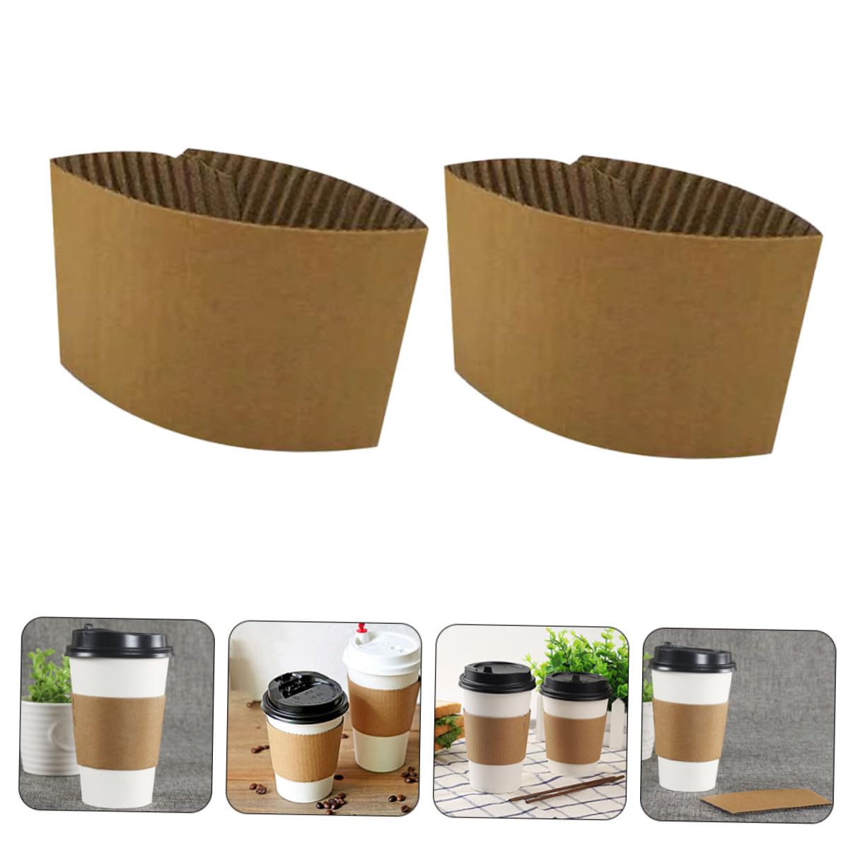 Lot 50 Pièces Papier Ondulé 50 Pièces Manchon Isolant Gobelet Carton Ondulé Anti-Chaleur - Protège-Mains Pour Boissons Chaudes Brun Lot 50 Pièces Papier Ondulé 50 Pièces Manchon Isolant Gobelet Carton Ondulé Anti-Chaleur - Protège-Mains Pour Boissons Chaudes Brun