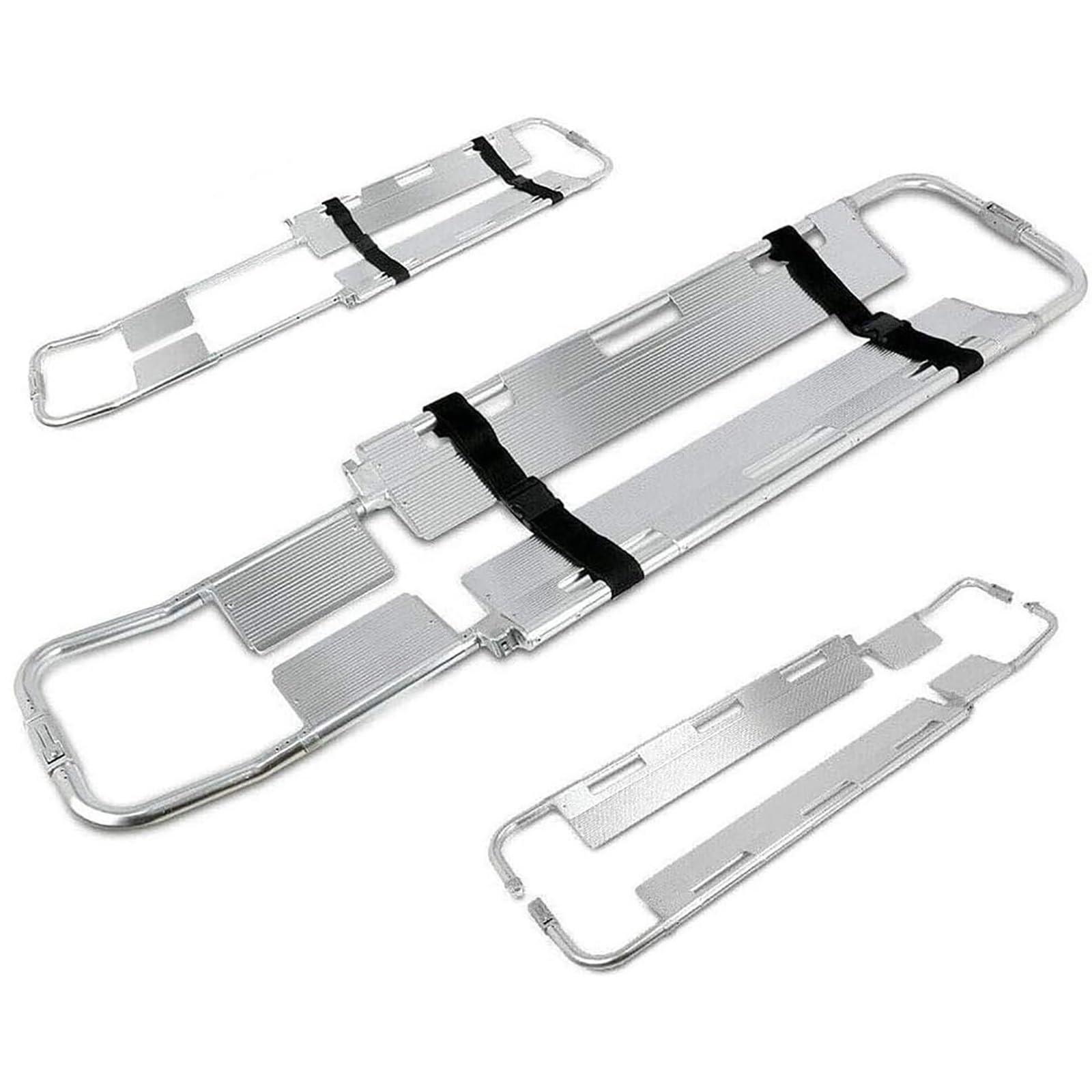 SGKOMN Medical Emergency Stretcher, Foldable Aluminum Scoop Emergency Portable Adjustable Length Travel Size Patient Transport Medical Stretcher
