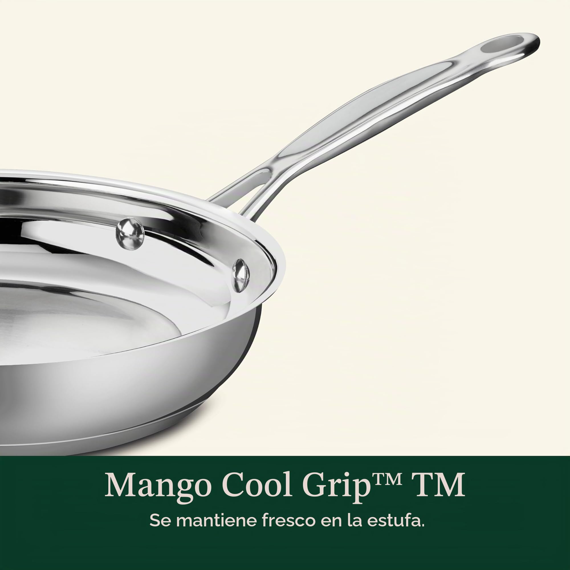 Cuisinart Sartén abierta de 10 pulgadas, colección clásica de utensilios de cocina de acero inoxidable, 722-24