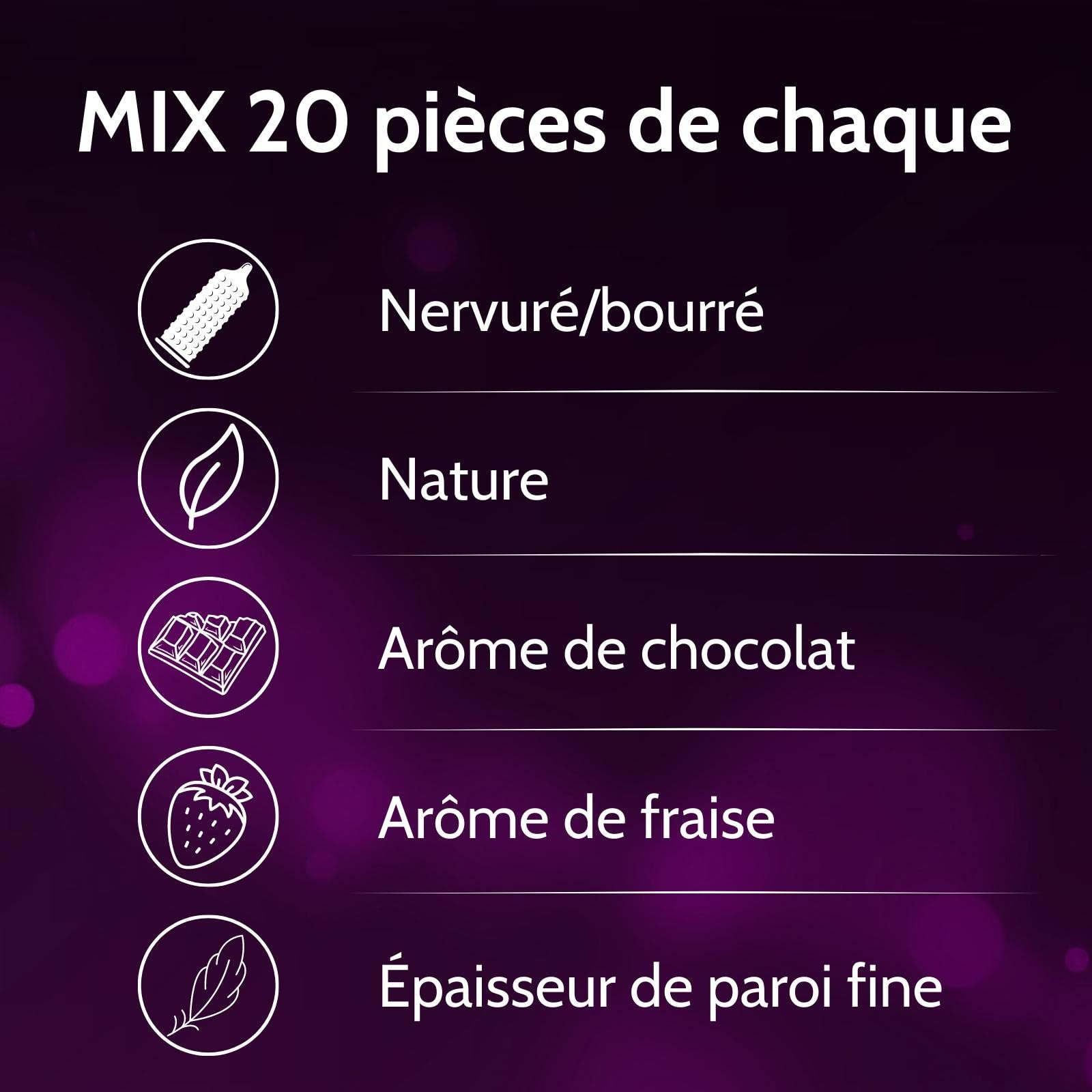 Vibratissimo - préservatifs Mix extra lubrifiés pour des sensations pures et naturelles - Paquet de 100