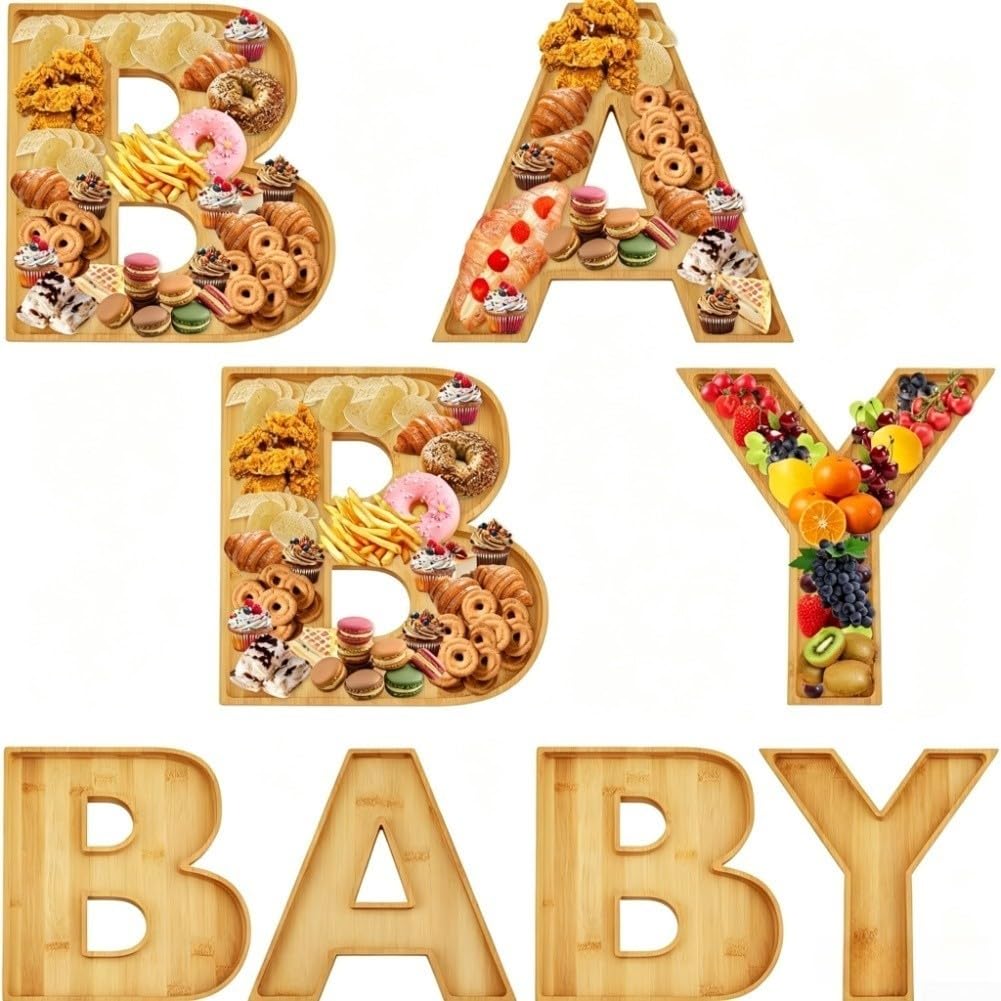 für Holz Servierbrett Baby Buchstabenform 9 Zoll Babyparty für deko