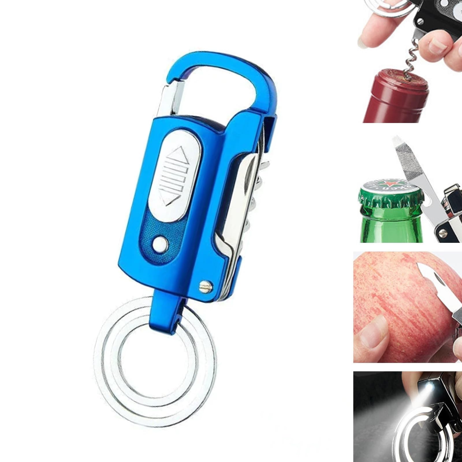 Lot De 2 Porte-clés Multifonctions ECSiNG – Mousquetons En D, Noirs, Corde Résistante 250 Kg, Pour Attacher Parapluie, Bouteille, Lampe, Etc.