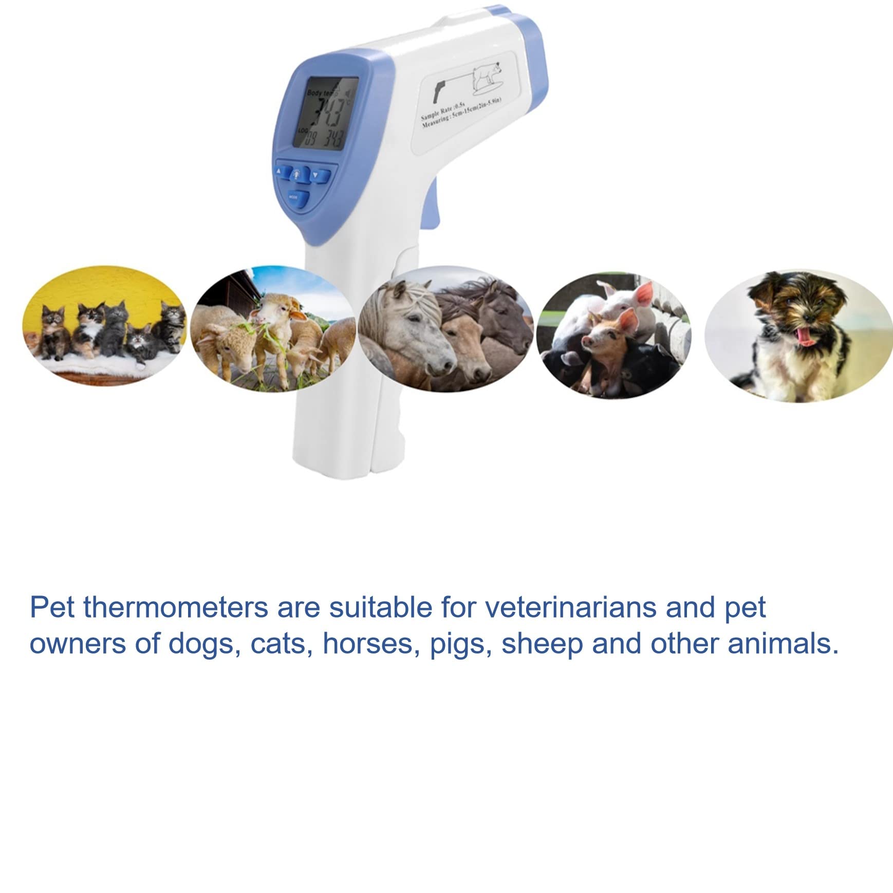 KUIDAMOS Tiertemperaturmessung Tierthermometer für Schweine Schafe Hund Tiere Tierische Produkte