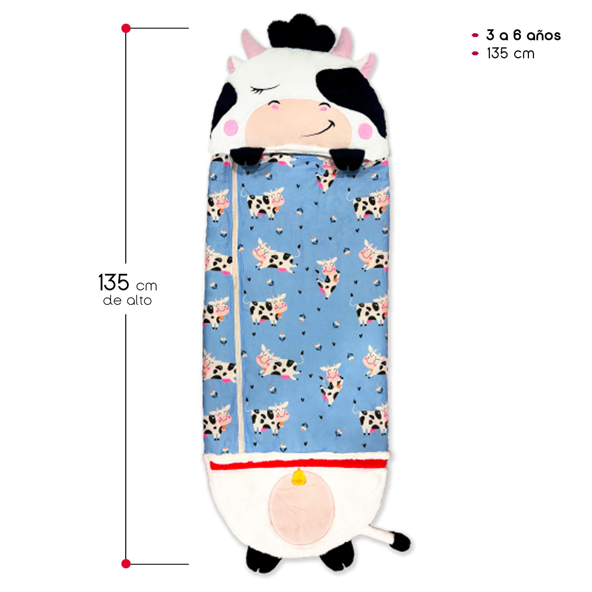 TIENDA EURASIA – Saco Dormir Infantil | Poliéster | Plegable | Integra la Almohada en el Saco de Dormir | Sacos de Dormir Bebe | Conserva el Calor | con Cremallera