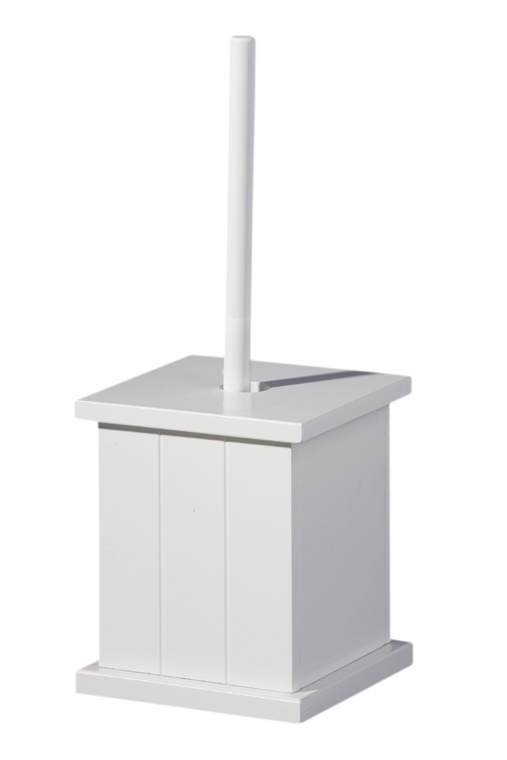 Premier Housewares 1600958 Wooden Toilet Brush Holder - White, H34 x W15 x D15cm