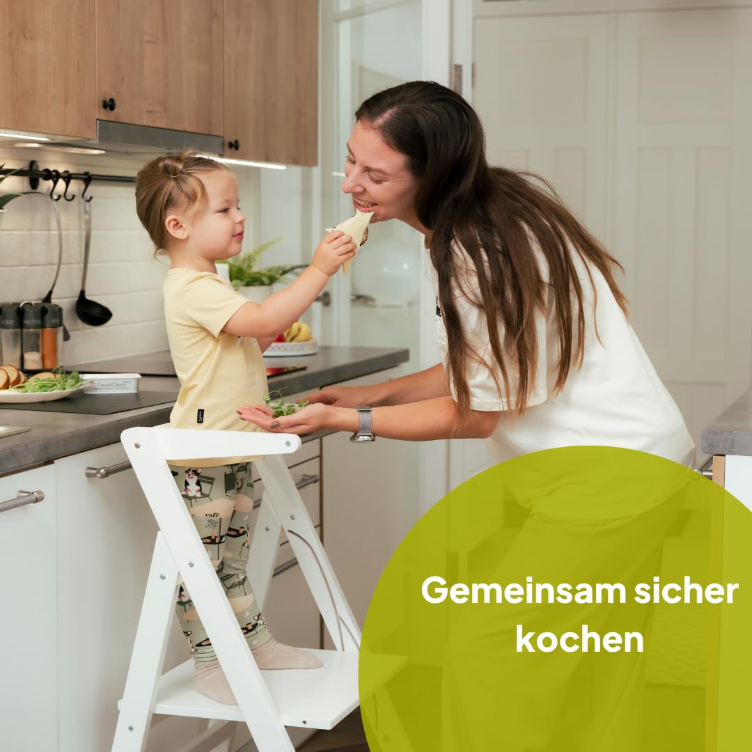 Ette Tete Faltbarer Lernturm mit Verstellbarer Höhe STEP'n'FOLD (Schwarz)