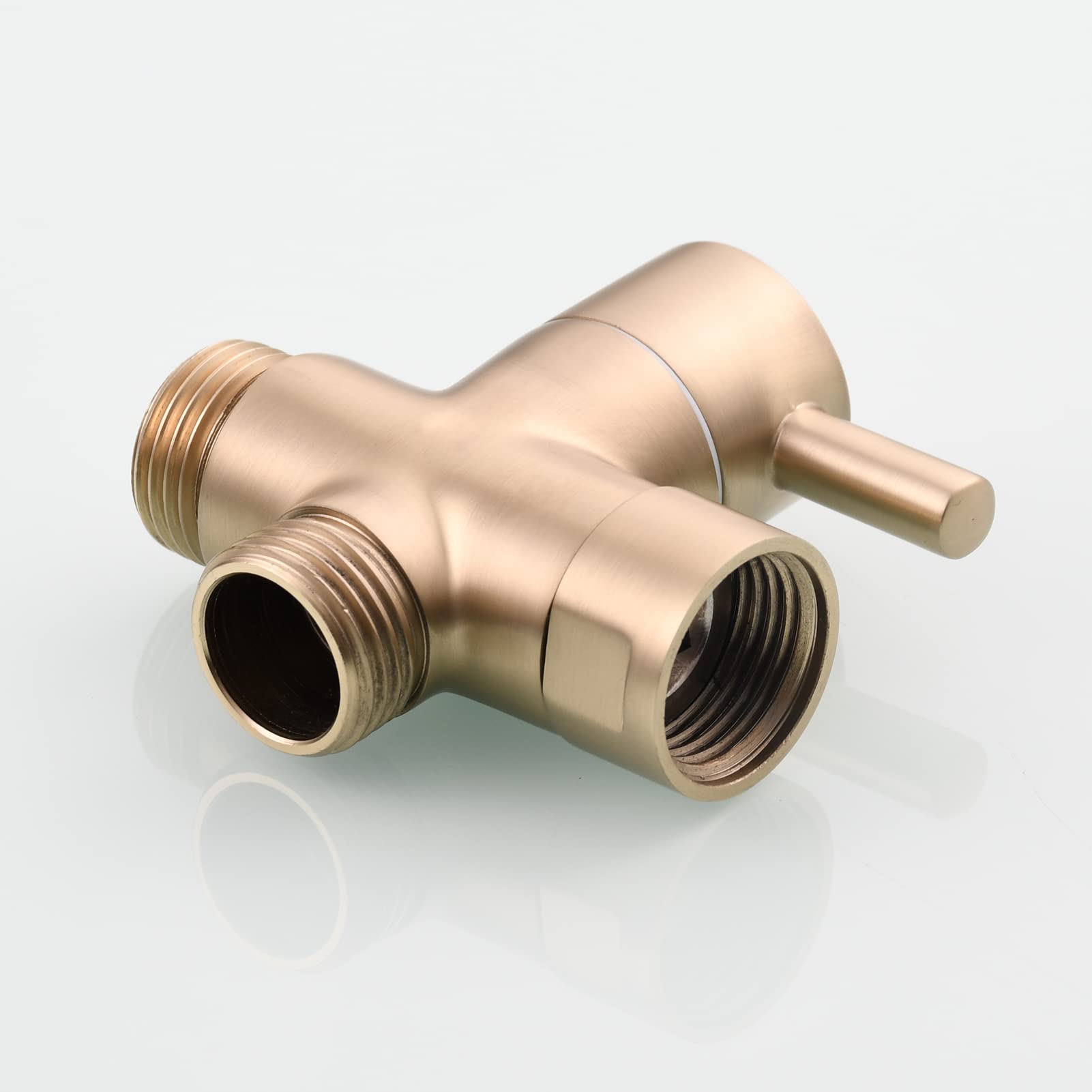 Tecmolog Deviatore Doccia in Ottone Valvola a Tre Vie 1/2" Adattatore per Soffione Doccia Oro Spazzolato, DSF007J2