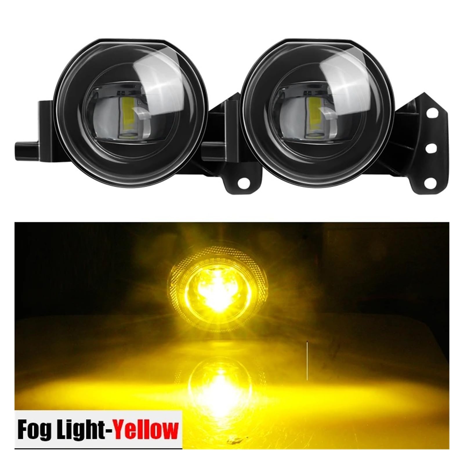SANCAK E46 E60 E63 E90 525i 530i 545i 550i 323i 325i Canbus LED Antiniebla Lámpara Circulación Diurna 2 X Luz Ojo Ángel DRL Antiniebla Delantero(Amarillo)