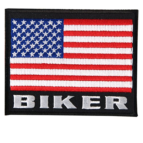 Parche de bandera americana bordado Hot Leathers con cierre de gancho y lazo resistente