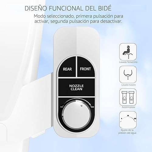Miniatura 2 de SAMODRA - Bidé no eléctrico, con boquilla doble autolimpiable (lavado frontal y trasero), accesorio para inodoro con bidé de agua dulce, presión de