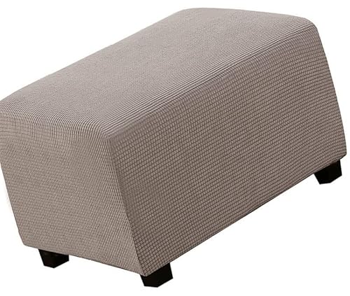 Acdler Jacquard Funda Otomana Elástica Funda De Puff Polvo Funda Reposapies Retirable Lavable Funda De Reposapiés Rectangular Cubierta Taburete Cover para Sala (Color : A12, Size : 74-86cm) Cover