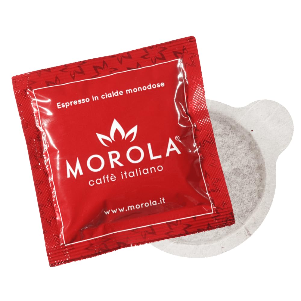Morola Caffè Italiano - Caffè in Cialde Gusto Classico - Confezione Cialde ESE44 Biodegradabili - Miscela Composta da 50% di Arabica e 50% di Robusta (150 Cialde)